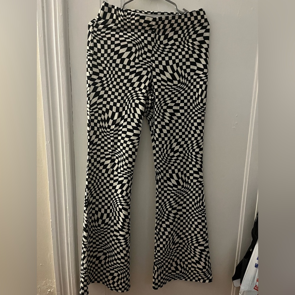 Checkerboard Flare Pants